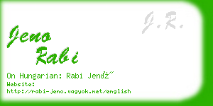 jeno rabi business card